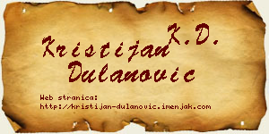 Kristijan Dulanović vizit kartica